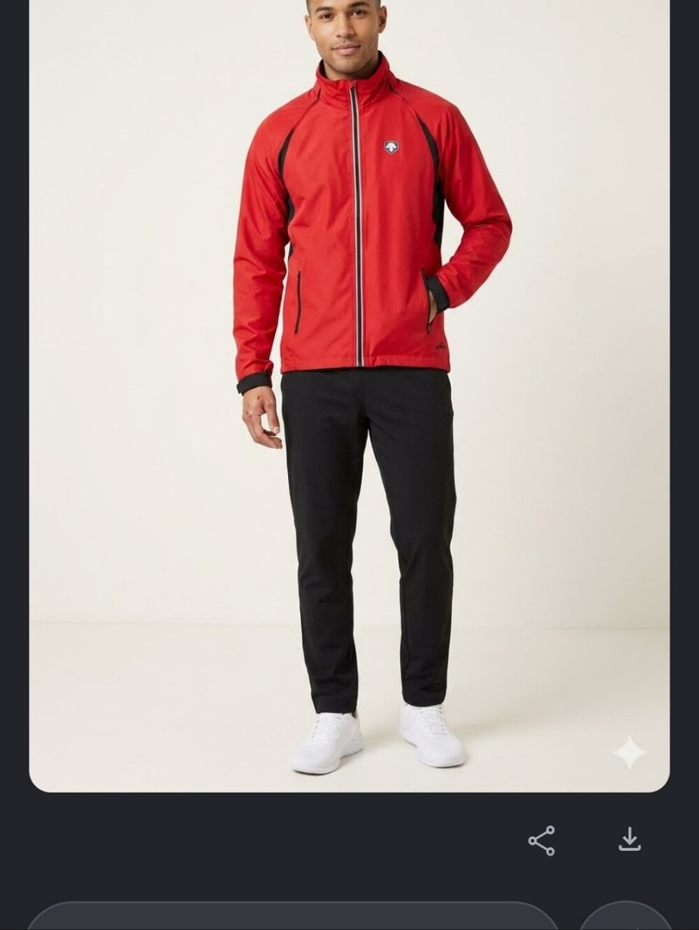 Descente Red Performance Zip Jacket with Black Trim - Picture 13 of 13